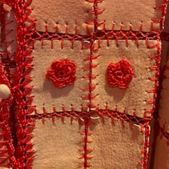 NWOT Michael Mims Kathy Cole 100% Leather Suede Red/Pink V-Neck Vest Sz: 1X - Picture 7 of 8